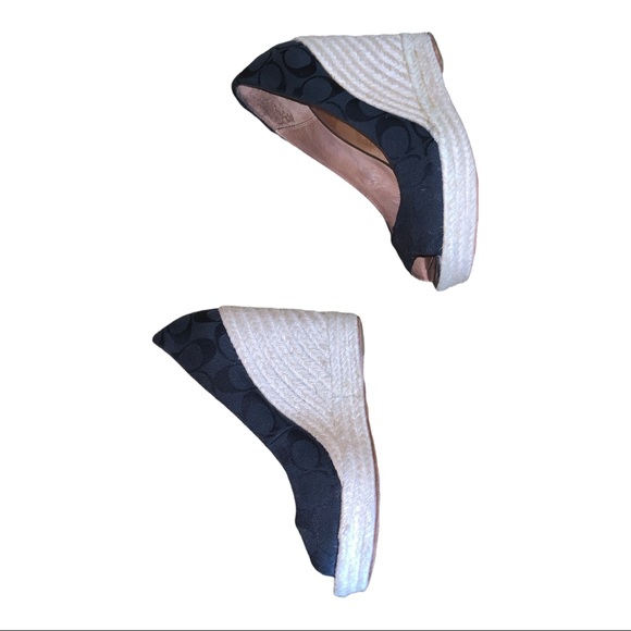 Coach Monogram Black Y2K  Wedge Heels, Size 7B - Picture 8 of 16